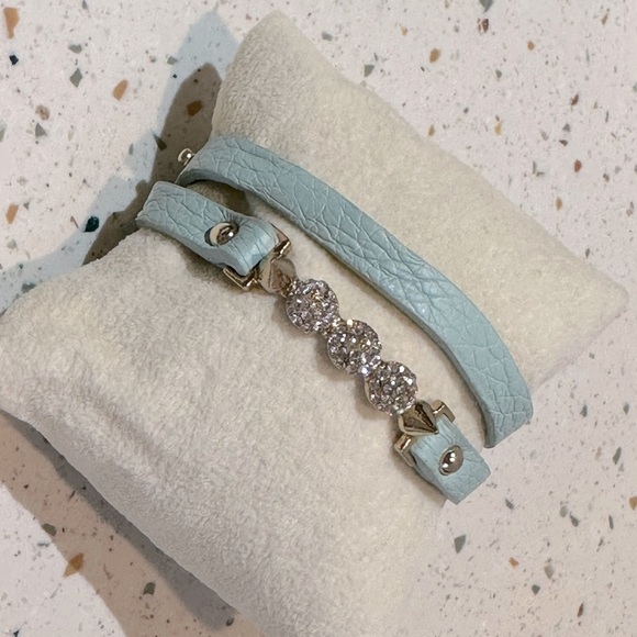 Crystal Spike Cuff Wrap Bracelet‎ in Teal Blue - Picture 9 of 11